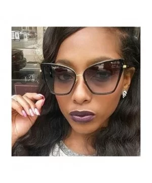 Cat Eye Sunglasses Women Vintage Metal Glasses for Women Mirror Retro Sun Woman Uv400 Women's Sunglasses - CT198O7HDNS $32.72...