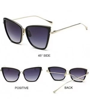 Cat Eye Sunglasses Women Vintage Metal Glasses for Women Mirror Retro Sun Woman Uv400 Women's Sunglasses - CT198O7HDNS $32.72...