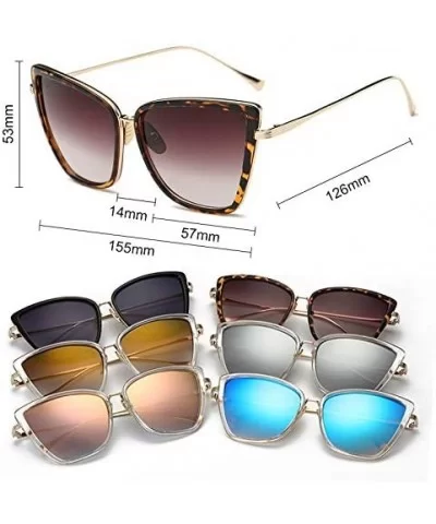 Cat Eye Sunglasses Women Vintage Metal Glasses for Women Mirror Retro Sun Woman Uv400 Women's Sunglasses - CT198O7HDNS $32.72...