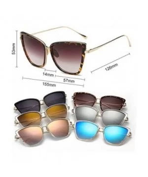 Cat Eye Sunglasses Women Vintage Metal Glasses for Women Mirror Retro Sun Woman Uv400 Women's Sunglasses - CT198O7HDNS $32.72...