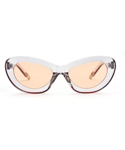 Womens Fashion Cat Eye Small Frame Sunglasses Oval Vintage Sunglasses Eyeglasses - B - C418TQUA9QG $4.51 Oval