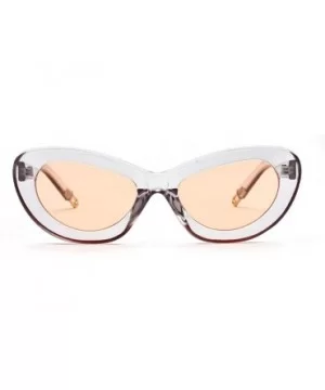 Womens Fashion Cat Eye Small Frame Sunglasses Oval Vintage Sunglasses Eyeglasses - B - C418TQUA9QG $4.51 Oval