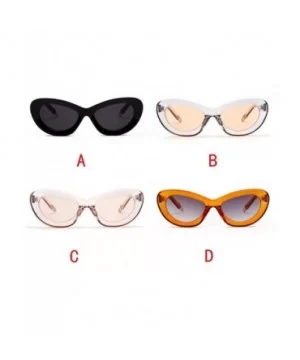 Womens Fashion Cat Eye Small Frame Sunglasses Oval Vintage Sunglasses Eyeglasses - B - C418TQUA9QG $4.51 Oval