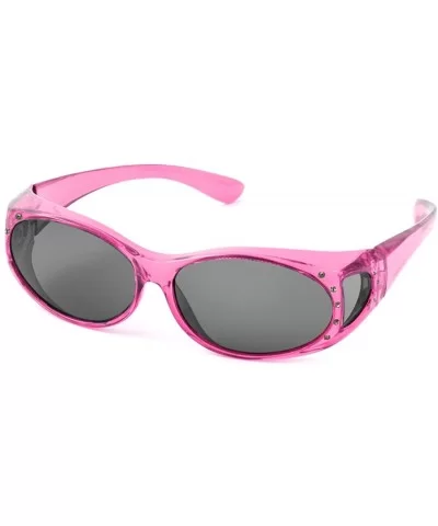 Polarized Wear-Over Sunglasses 2866 - Pink W/ Crystals - CS11P07OV8H $8.56 Oval