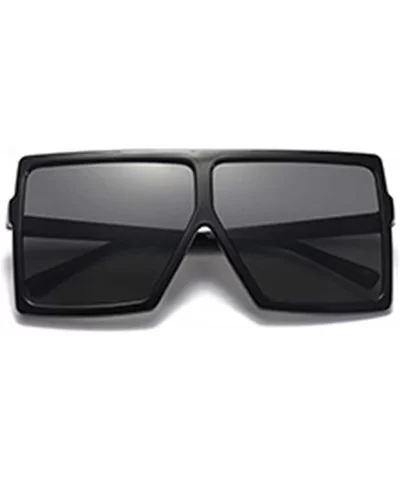 Oversized Square Frame Sunglasses for Womens Flat Top Shades Sunglasses - Ieopard+black - CN18L3Y0EG2 $11.55 Square