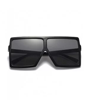 Oversized Square Frame Sunglasses for Womens Flat Top Shades Sunglasses - Ieopard+black - CN18L3Y0EG2 $11.55 Square