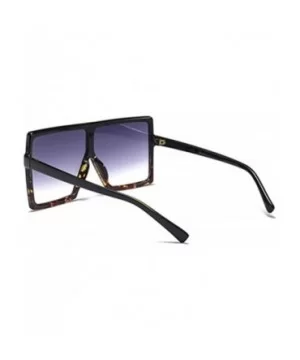 Oversized Square Frame Sunglasses for Womens Flat Top Shades Sunglasses - Ieopard+black - CN18L3Y0EG2 $11.55 Square