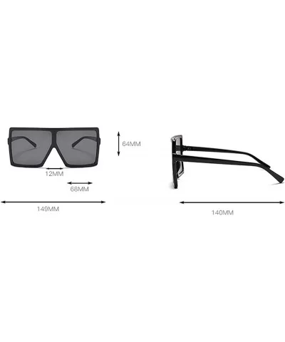 Oversized Square Frame Sunglasses for Womens Flat Top Shades Sunglasses - Ieopard+black - CN18L3Y0EG2 $11.55 Square