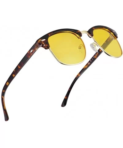 Night Driving Glasses Anti Glare Polarized Sunglasses HD Yellow Lens for Night Safety Glasses - Leopard - CO180LHSDO7 $10.33 ...