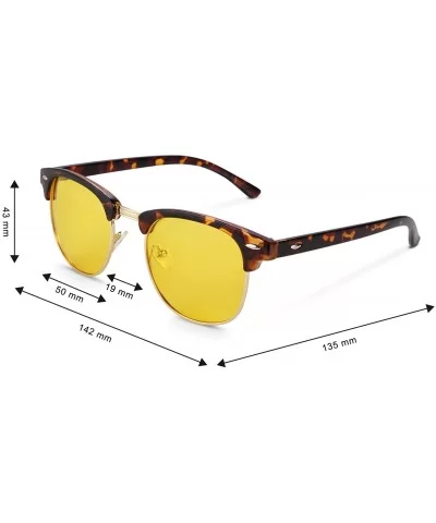 Night Driving Glasses Anti Glare Polarized Sunglasses HD Yellow Lens for Night Safety Glasses - Leopard - CO180LHSDO7 $10.33 ...