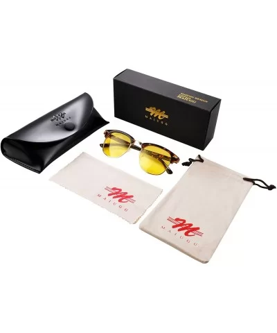 Night Driving Glasses Anti Glare Polarized Sunglasses HD Yellow Lens for Night Safety Glasses - Leopard - CO180LHSDO7 $10.33 ...