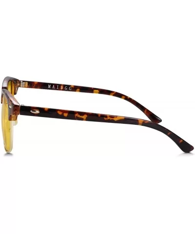 Night Driving Glasses Anti Glare Polarized Sunglasses HD Yellow Lens for Night Safety Glasses - Leopard - CO180LHSDO7 $10.33 ...