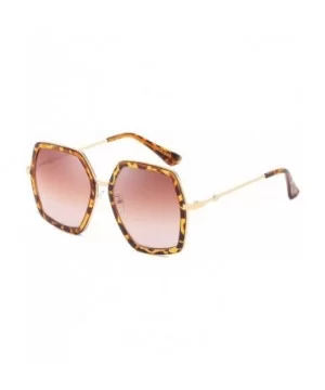 Oversized Square Sunglasses for Women Hexagon Inspired Designer Style Shades - Leopard - CO18WO94D6K $10.35 Round