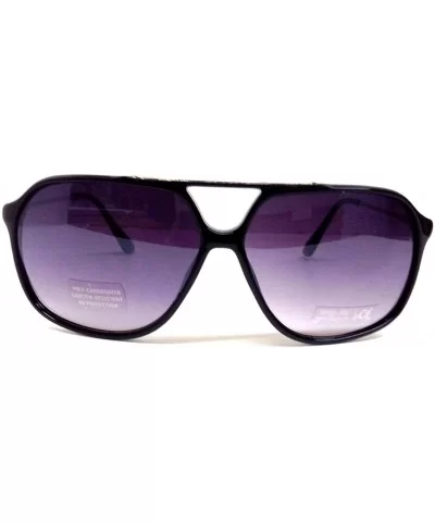 Black & Silver Mobster Aviator Sunglasses Dark Lenses - CK11UOIP1MH $6.80 Aviator