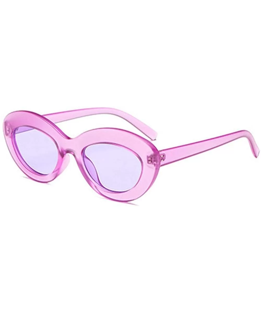 2019 Oval Sunglasses Women Vintage Sunglass Women's Brand Designer Pink C1 - C2 - C518Y4S9H4W $6.57 Aviator