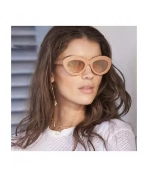 2019 Oval Sunglasses Women Vintage Sunglass Women's Brand Designer Pink C1 - C2 - C518Y4S9H4W $6.57 Aviator