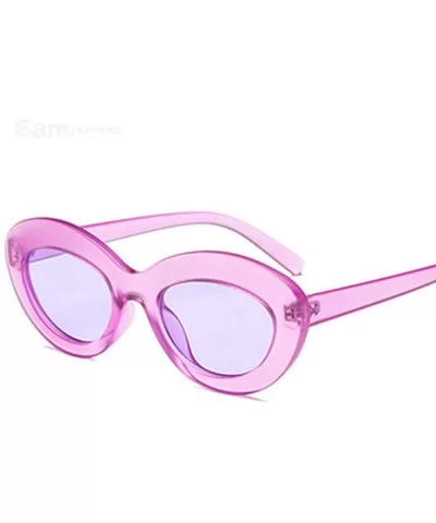 2019 Oval Sunglasses Women Vintage Sunglass Women's Brand Designer Pink C1 - C2 - C518Y4S9H4W $6.57 Aviator