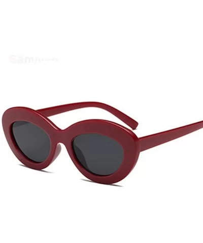 2019 Oval Sunglasses Women Vintage Sunglass Women's Brand Designer Pink C1 - C2 - C518Y4S9H4W $6.57 Aviator