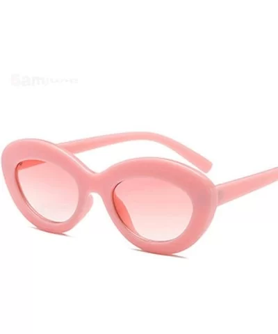 2019 Oval Sunglasses Women Vintage Sunglass Women's Brand Designer Pink C1 - C2 - C518Y4S9H4W $6.57 Aviator