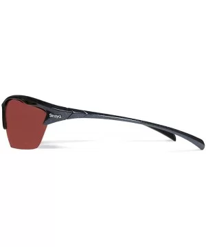 Alpha Shiny Black Golf Sunglasses with ZEISS P5020 Red Tri-flection Lenses - CH18KN743AX $10.77 Sport