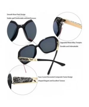 Oversized Sunglasses for Women Polarized UV Protection Classic Fashion Ladies Shades - L6-black Frame/Pink Lens - CS185K0YLY3...