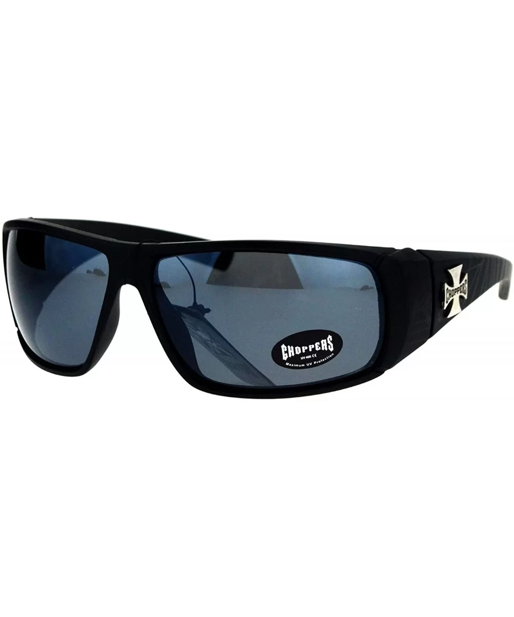 Sunglasses Mens Biker Wrap Around Shield Frame Spider Webs - Matte Black (Black) - CX186OWWKZ9 $10.56 Shield