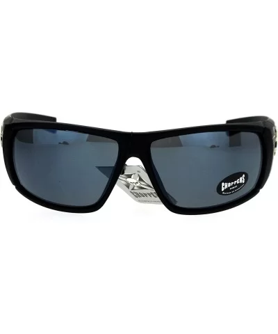 Sunglasses Mens Biker Wrap Around Shield Frame Spider Webs - Matte Black (Black) - CX186OWWKZ9 $10.56 Shield