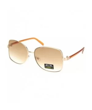 Womens Rectangular Metal Rim Butterfly Diva Pop Color Sunglasses - Gold Brown - CE18O3ETL0O $9.99 Rectangular