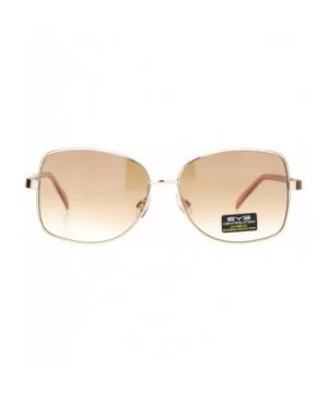 Womens Rectangular Metal Rim Butterfly Diva Pop Color Sunglasses - Gold Brown - CE18O3ETL0O $9.99 Rectangular