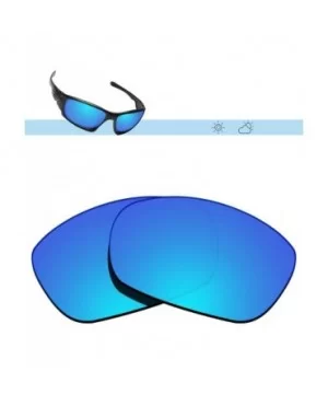 100% Precise-Fit Replacement Sunglass Lenses Ten X OO9128 - Polarized Ice Blue Mirror - CG18CK6ZAZA $11.41 Sport