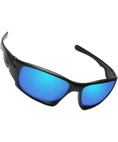 100% Precise-Fit Replacement Sunglass Lenses Ten X OO9128 - Polarized Ice Blue Mirror - CG18CK6ZAZA $11.41 Sport