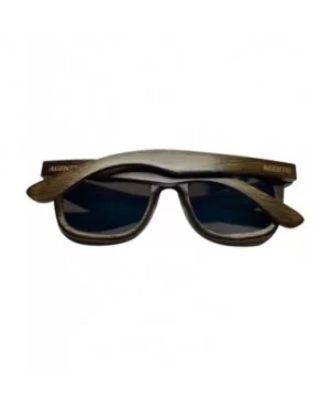 Unisex Bambooyah Bamboo Wood Polarized Sunglasses - Brown/Ice Mirror - CZ18UXETOKM $32.40 Oval