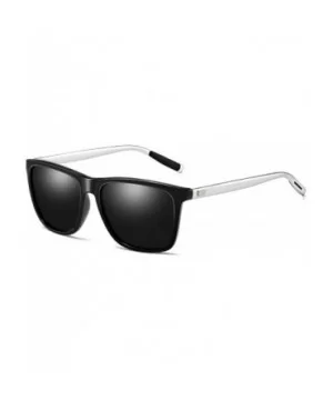 Polarized Sunglasses for Men Women-Classic Style- Aluminum Frame UV Protection 8078 - Silver - CR198QW325Q $6.74 Square