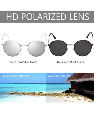 Round Sunglasses for Men Polarized Vintage Womens Men's Sun Glasses Hippie Retro Small Circle Glass - CO18X6DARLK $5.76 Overs...