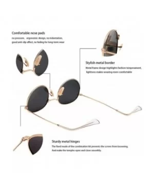 Round Sunglasses for Men Polarized Vintage Womens Men's Sun Glasses Hippie Retro Small Circle Glass - CO18X6DARLK $5.76 Overs...