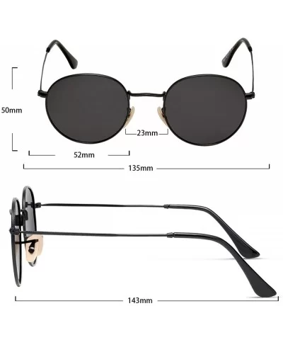 Round Sunglasses for Men Polarized Vintage Womens Men's Sun Glasses Hippie Retro Small Circle Glass - CO18X6DARLK $5.76 Overs...