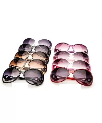 Women Fashion Oval Shape UV400 Framed Sunglasses Sunglasses - Black White - CC18UCSG50N $16.46 Oval