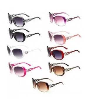 Women Fashion Oval Shape UV400 Framed Sunglasses Sunglasses - Black White - CC18UCSG50N $16.46 Oval