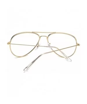 Classic Polarized UV400 Aviator Sunglasses Fashion Clear Glasses Men Women - Gold - CZ18DH3CXH3 $4.05 Square