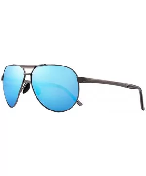 Premium Military Style Classic Aviator Sunglasses Polarized Sun Glasses for men - Grey - C718W5X3KTG $15.54 Goggle