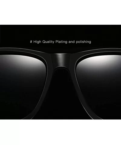 Polarized Sunglasses for Men Women-Classic Style- Aluminum Frame UV Protection 8078 - Silver - CR198QW325Q $6.74 Square