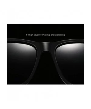 Polarized Sunglasses for Men Women-Classic Style- Aluminum Frame UV Protection 8078 - Silver - CR198QW325Q $6.74 Square