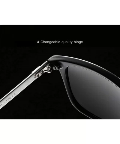 Polarized Sunglasses for Men Women-Classic Style- Aluminum Frame UV Protection 8078 - Silver - CR198QW325Q $6.74 Square