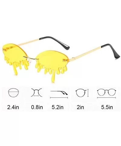 Color Lens Sunglasses Stylish Sunnies Eyewear Metal Sunglasses - 5016 - Yellow(gold Frame) - CL19CGCTHOO $12.46 Wrap