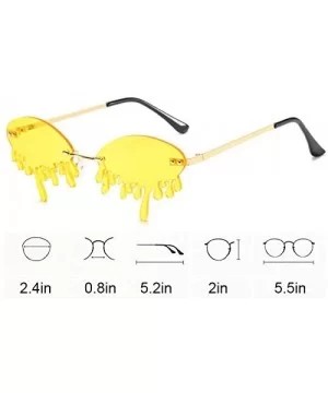 Color Lens Sunglasses Stylish Sunnies Eyewear Metal Sunglasses - 5016 - Yellow(gold Frame) - CL19CGCTHOO $12.46 Wrap