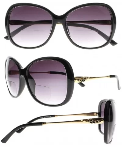 Ladies Oversized Trendy Designer Butterfly Bifocal Reading Glasses UV Sunglasses - Black - CU18DH86GW6 $11.33 Butterfly