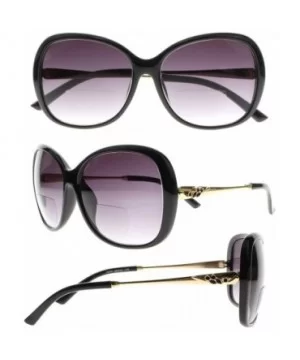 Ladies Oversized Trendy Designer Butterfly Bifocal Reading Glasses UV Sunglasses - Black - CU18DH86GW6 $11.33 Butterfly