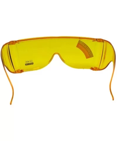 Largest Fit Over Sunglasses Worn Over Glasses F30 - Yellow Non Polarized Lens - CD18C3OSEWW $12.01 Shield