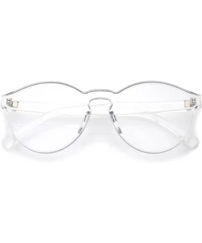 One Piece PC Lens Rimless Ultra-Bold Colorful Mono Block Sunglasses 60mm - Clear - CY12O1HWD0Z $6.01 Oversized