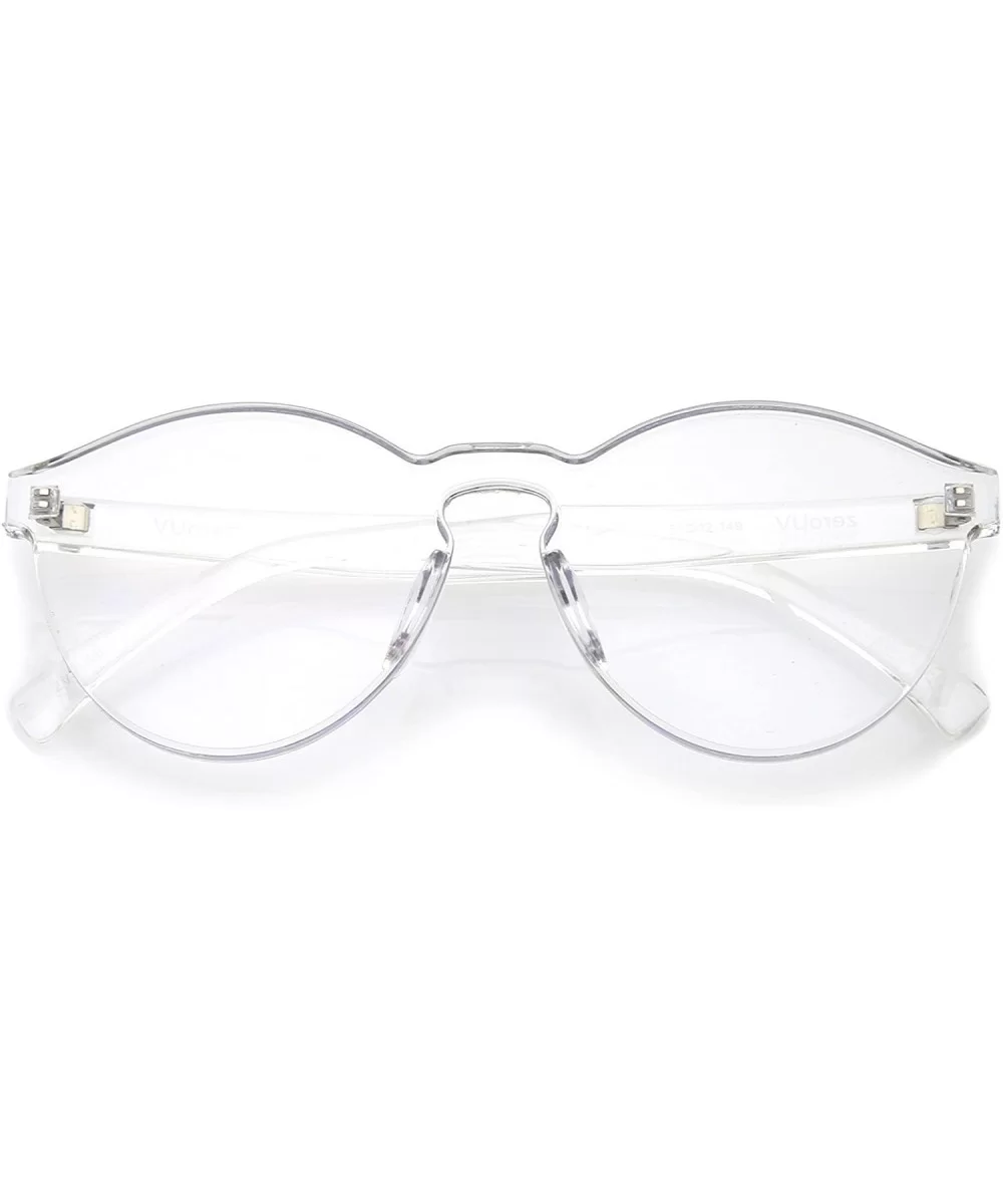 One Piece PC Lens Rimless Ultra-Bold Colorful Mono Block Sunglasses 60mm - Clear - CY12O1HWD0Z $6.01 Oversized